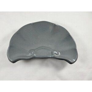 Gray Fan or Shell Shaped Ceramic over Cast Iron Soaph Dish